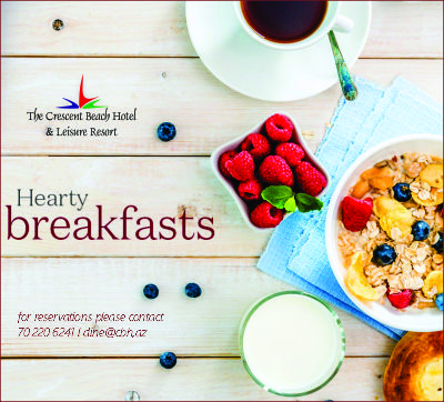 Hearty Breakfast at The Cresent Beach Hotel